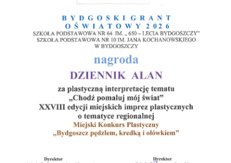 „Chodź pomaluj mój świat” miejski konkurs plastyczny